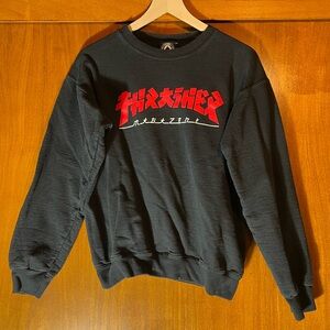 Thrasher Black and Red Crewneck Sweater